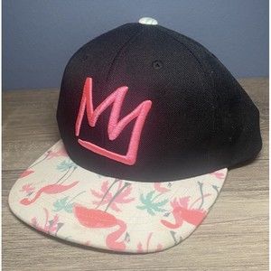 Mammoth Mountain Logo Pink Flamingo Hat Adjustable Flat Bill - RARE -